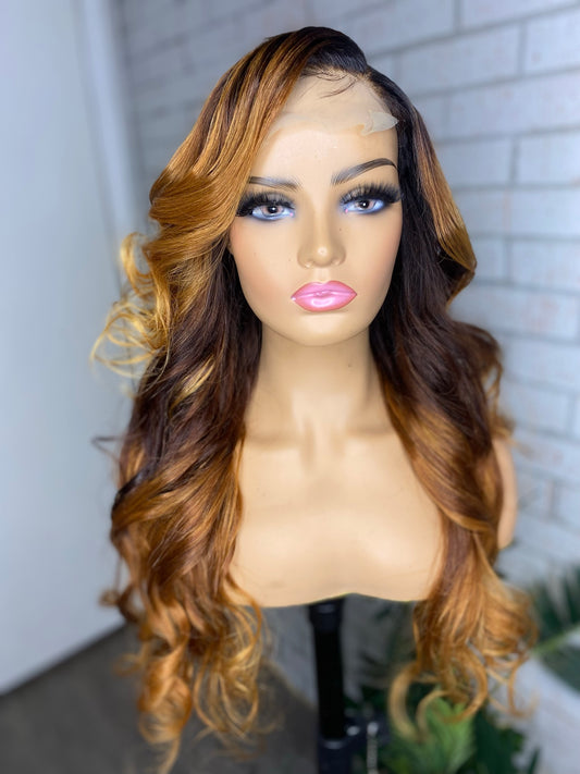 24” Colored Closure Unit with Curls